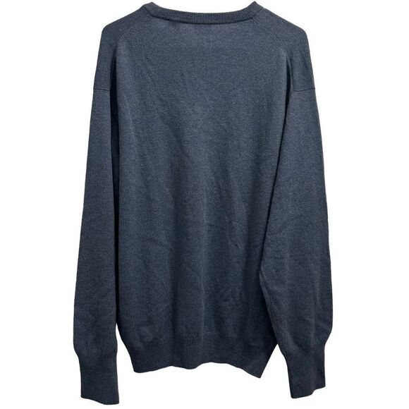 Men's Blue V Neck Forte Pure Cashmere Knit Sweater Size Large - Picture 3 of 4